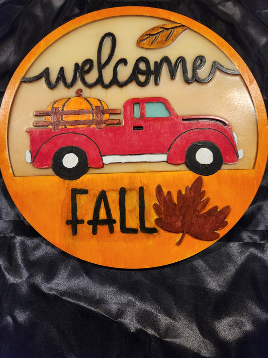 Hand painted Welcome Fall sign